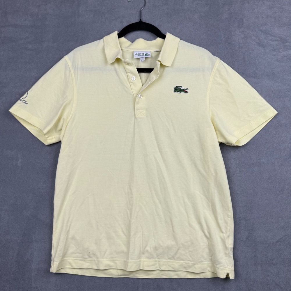 Lacoste Sport Mens Yellow Presidents Cup Golf‎ Polo Shirt Size L